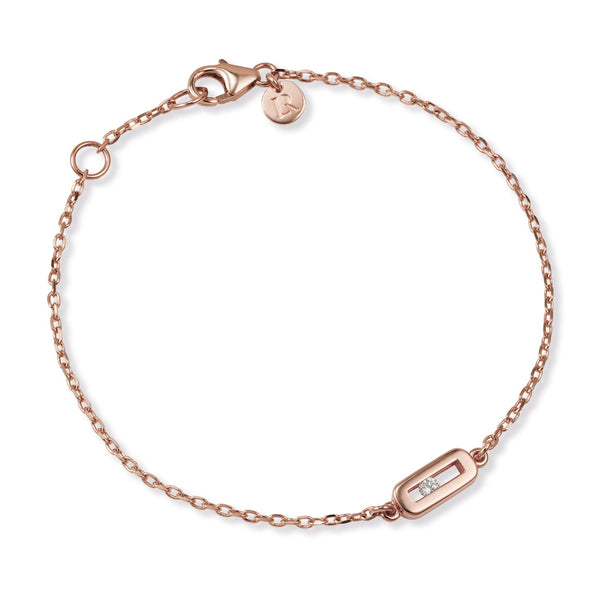 "RTS" Baby Sliding Diamond Bracelet in Rose Gold