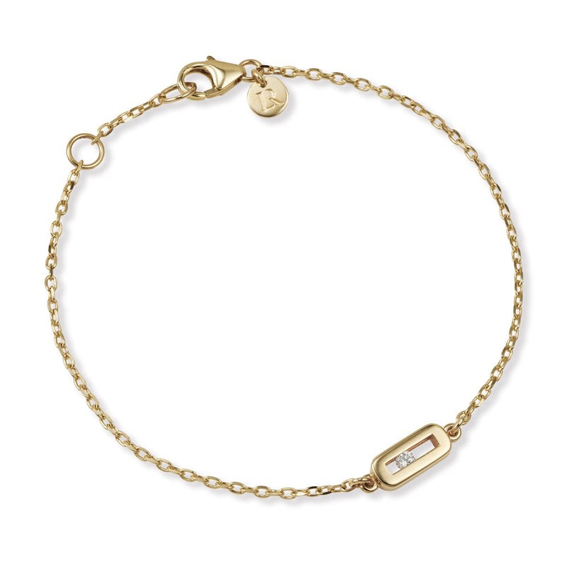 "RTS" Baby Sliding Diamond Bracelet in Yellow Gold