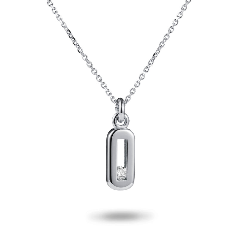 Baby Sliding Diamond Necklace in White Gold