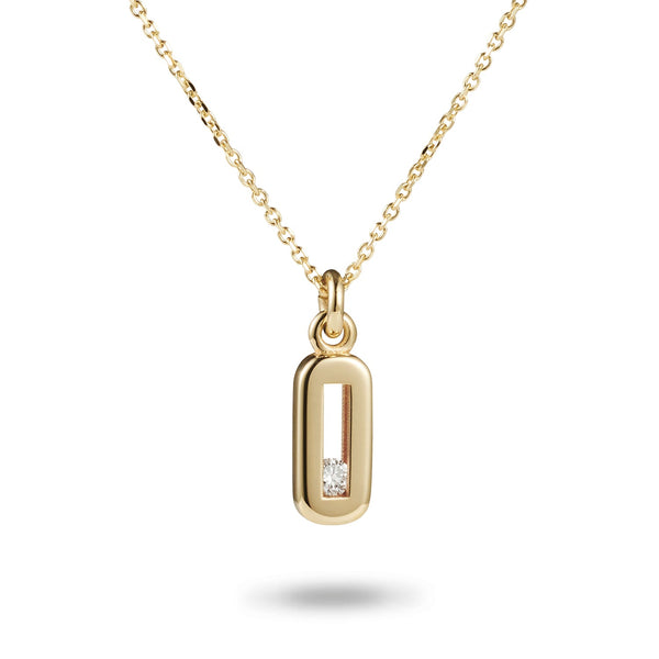 "RTS" Baby Sliding Diamond Necklace in Yellow Gold