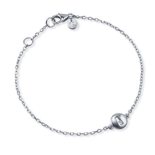 Baby Round Sliding Diamond Bracelet in Platinum