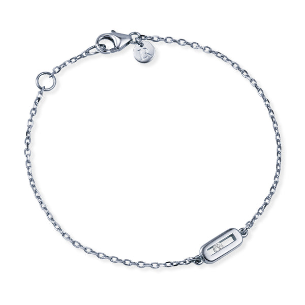 Baby Sliding Diamond Bracelet in Platinum