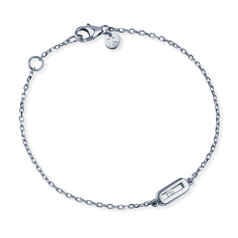 Baby Sliding Diamond Bracelet in Platinum