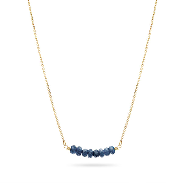 Sapphire Smile Necklace in Yellow Gold