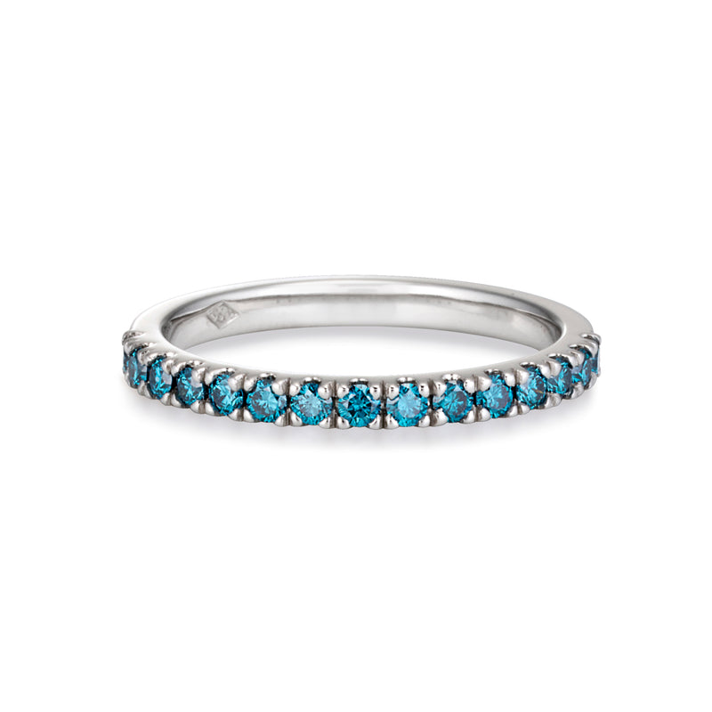The TREASURE Blue Diamond Eternity Ring in Platinum