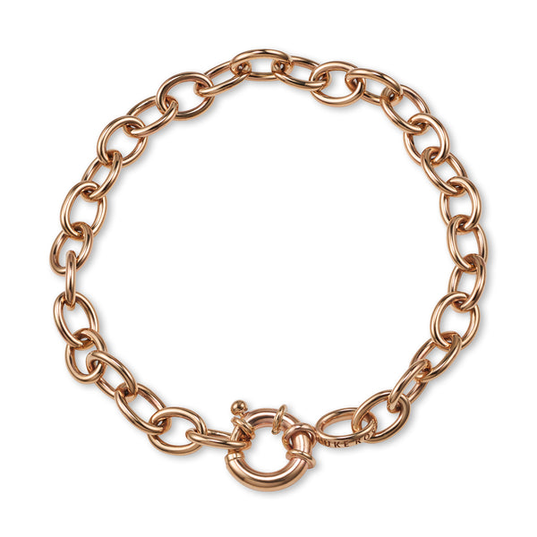 Chunky Solid Handmade Bracelet in Rose Gold