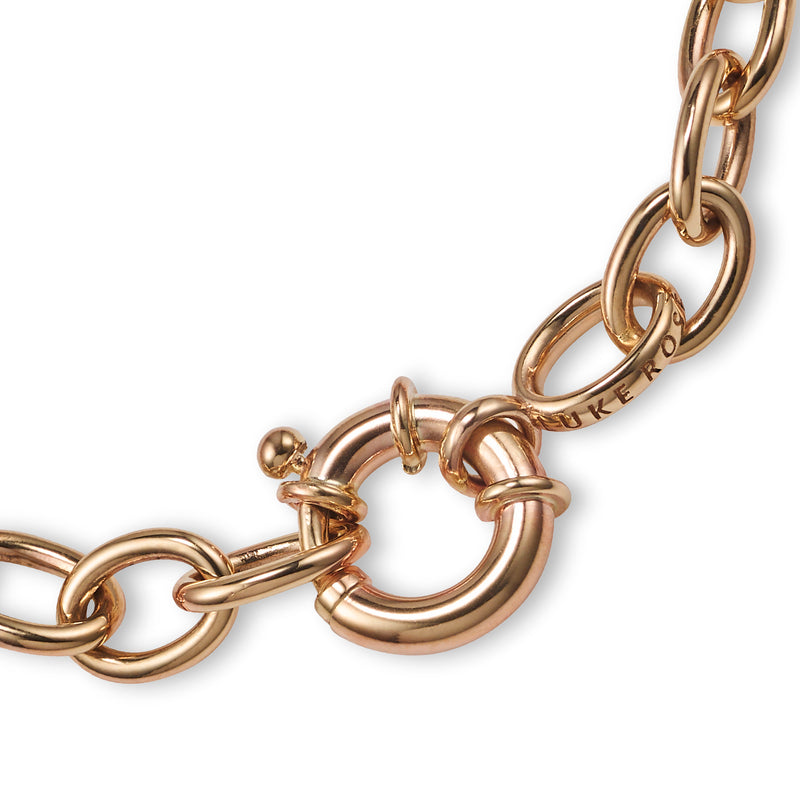 Chunky Diamond Set Solid Handmade Bracelet in Rose Gold