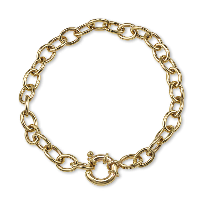 Chunky Solid Handmade Bracelet in Yellow Gold