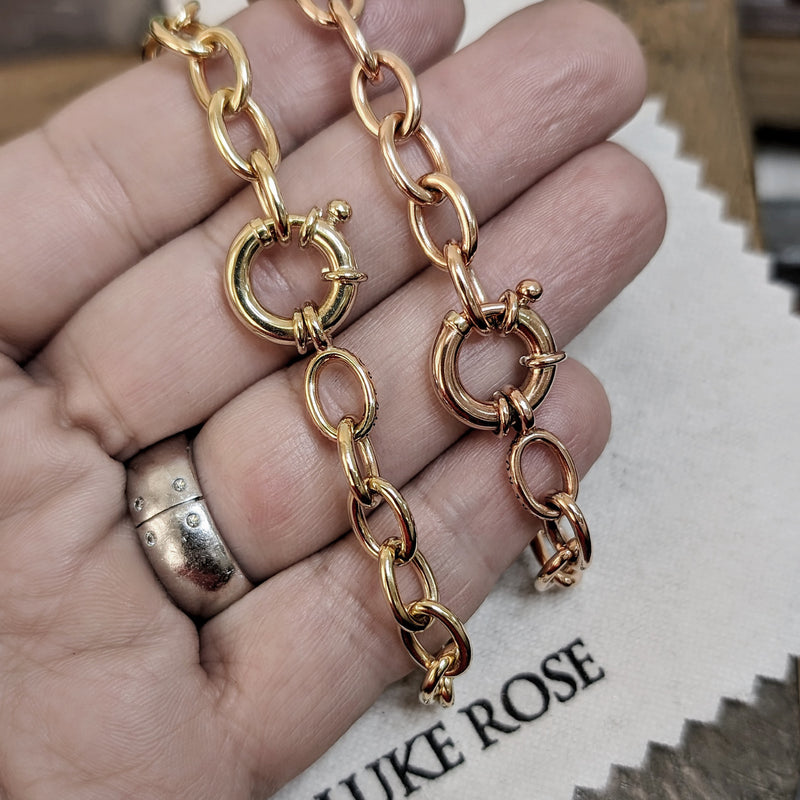 Chunky Solid Handmade Bracelet in Rose Gold