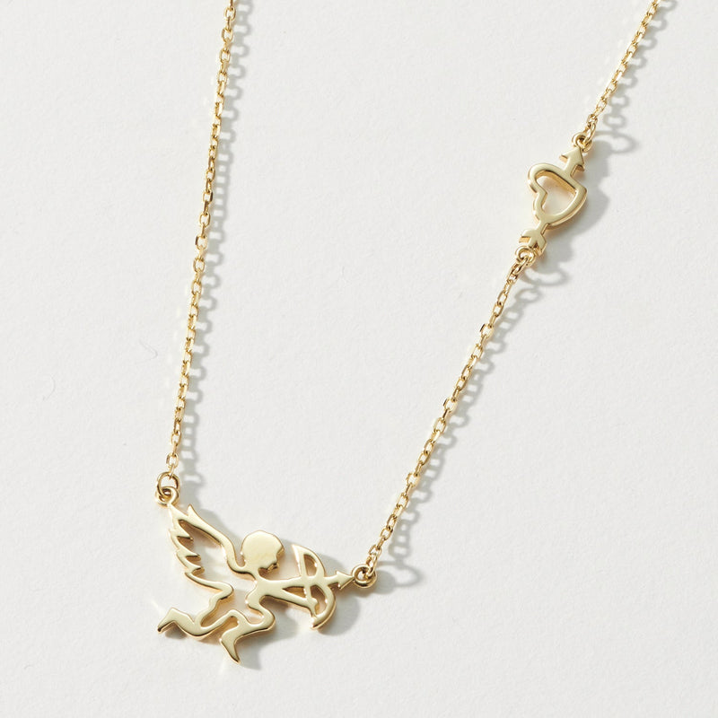 "RTS" Cupid Necklace in Yellow Gold