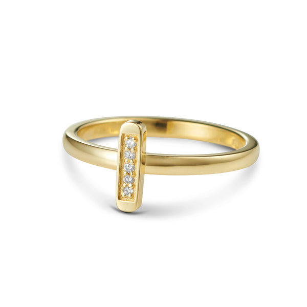 Linear Diamond Stack Ring in 18ct Yellow Gold