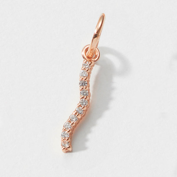 Solo Diamond Wave Pendant in Rose Gold