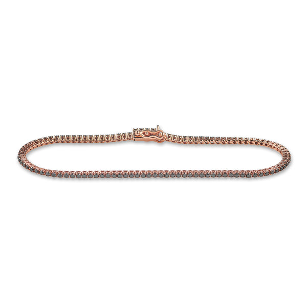 2.1ct Black Diamond Tennis Bracelet in 14ct Rose Gold