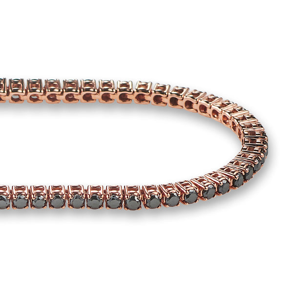 2.1ct Black Diamond Tennis Bracelet in 14ct Rose Gold