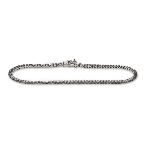 2.1ct Black Diamond Tennis Bracelet in 14ct White Gold