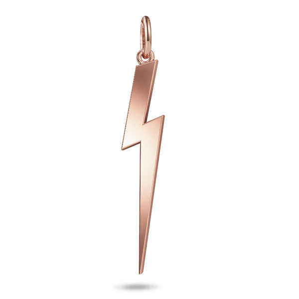 Solo Giant Lightning Bolt Pendant in Rose Gold