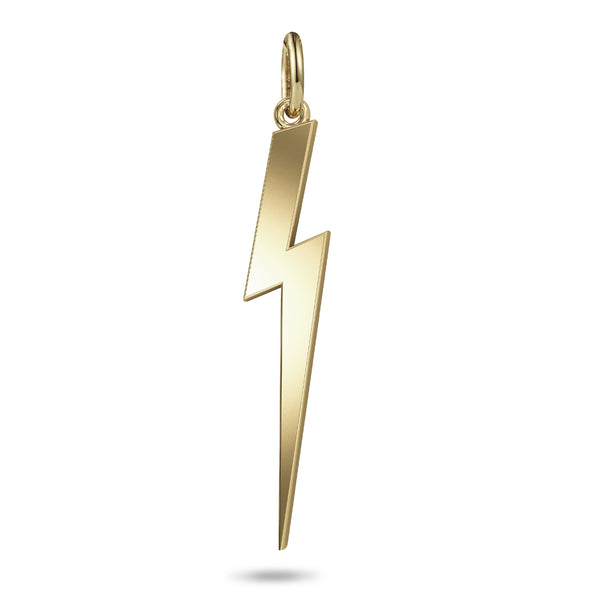 Solo Giant Lightning Bolt Pendant in Yellow Gold