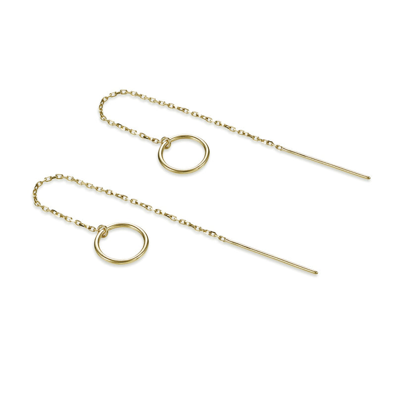 "RTS" Halo Thread Earrings in Yellow Gold