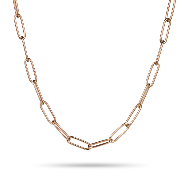 Large Handmade Paperclip Chain Necklace in Rose Gold