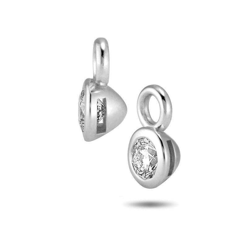 The TREASURE Diamond Headlamp Huggie Hoops in White Gold