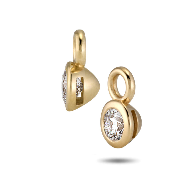 The TREASURE Diamond Headlamp Huggie Hoops in Yellow Gold