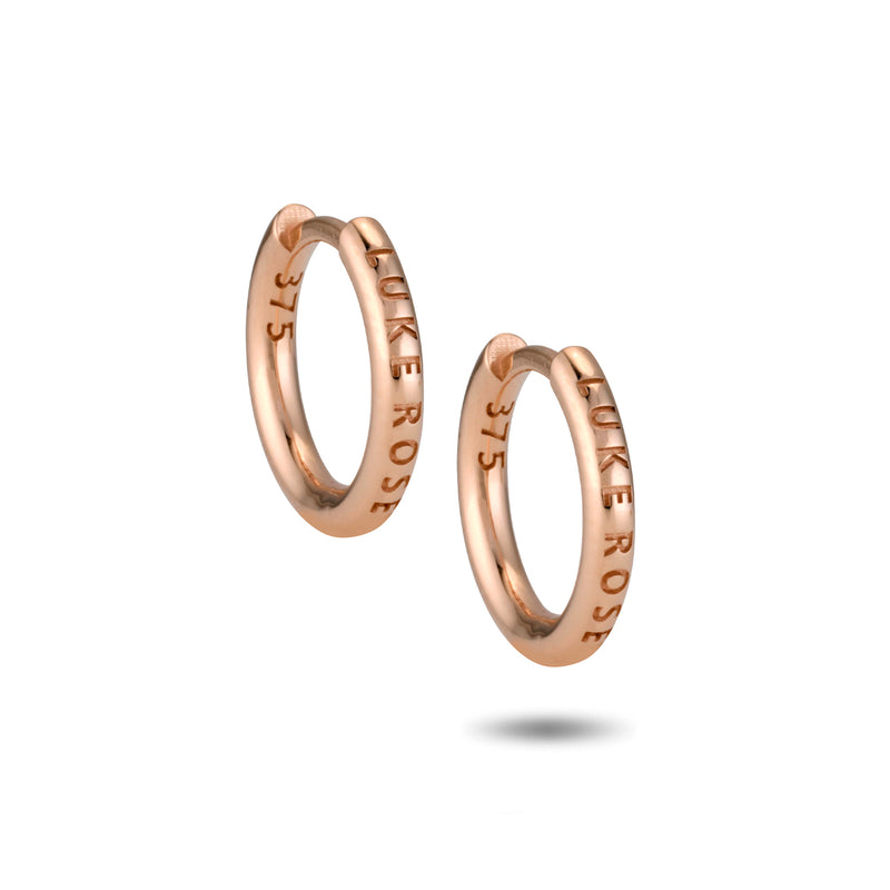 The TREASURE Diamond Lightning Bolt Huggie Hoops in Rose Gold