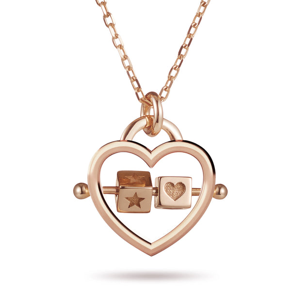 "Just The Two Of Us" Cube Abacus Necklace in Rose Gold