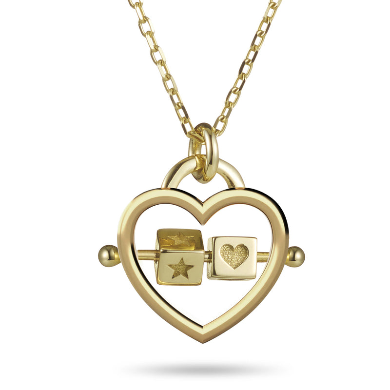 "Just The Two Of Us" Cube Abacus Necklace in Yellow Gold
