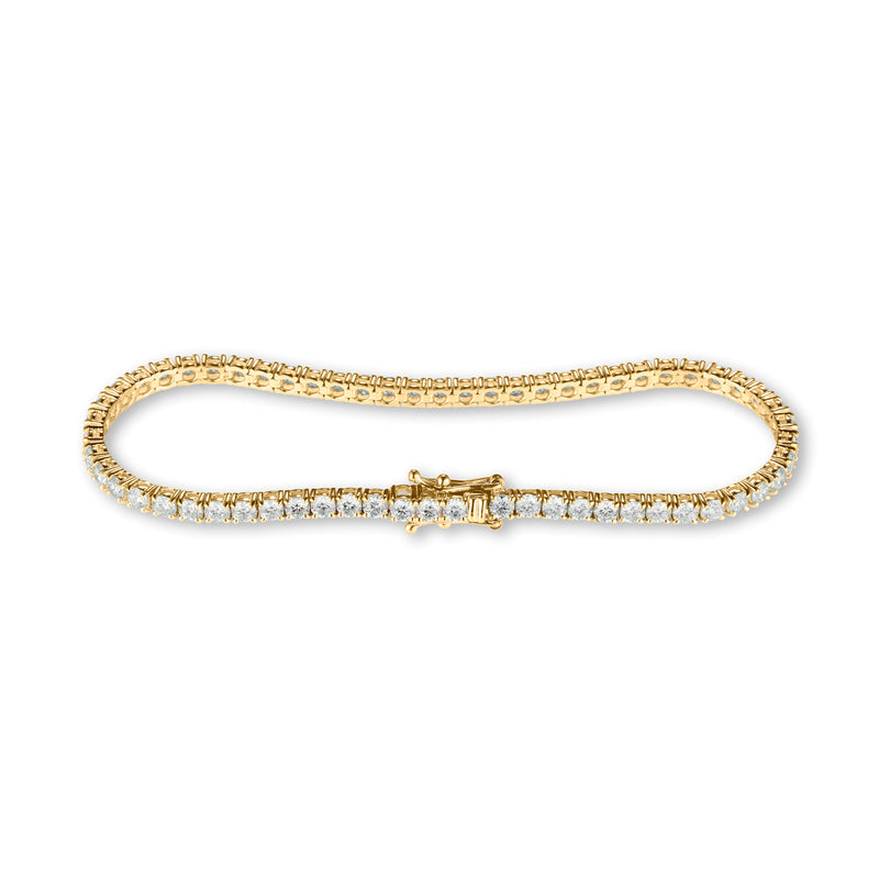 Lab Grown 5.15ct Diamond Tennis Bracelet in 14ct Yellow Gold