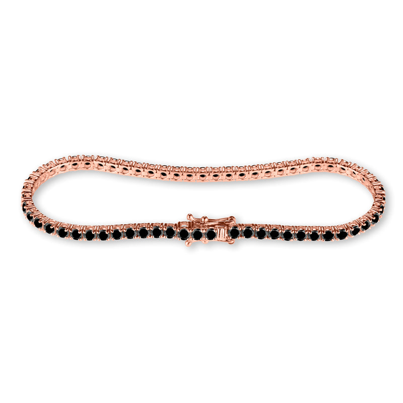 8ct Black Diamond Tennis Bracelet in 14ct Rose Gold