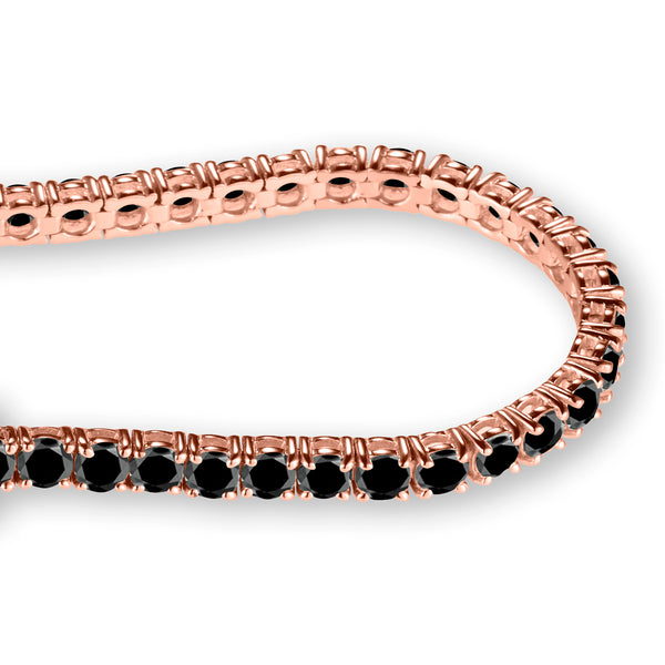 8ct Black Diamond Tennis Bracelet in 14ct Rose Gold