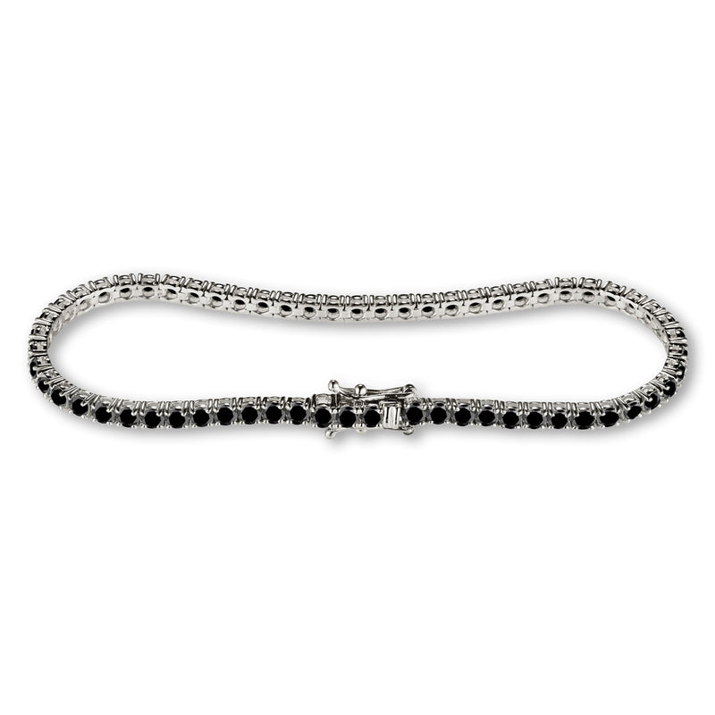 8ct Black Diamond Tennis Bracelet in 14ct White Gold