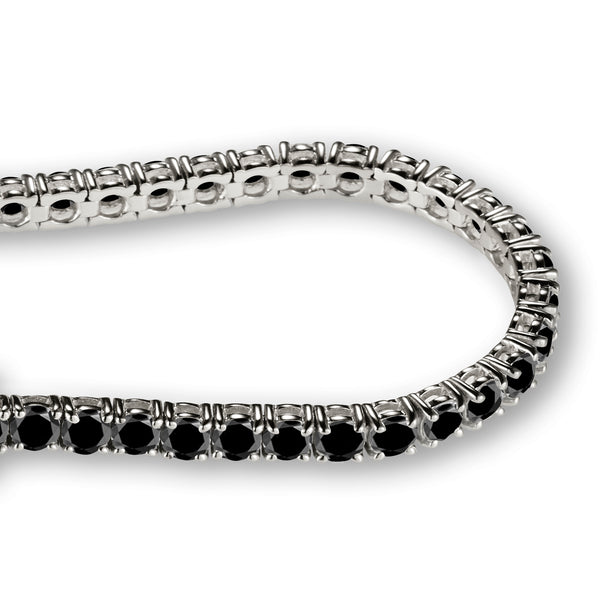 8ct Black Diamond Tennis Bracelet in 14ct White Gold