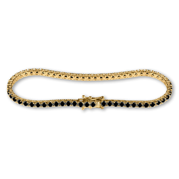 8ct Black Diamond Tennis Bracelet in 14ct Yellow Gold