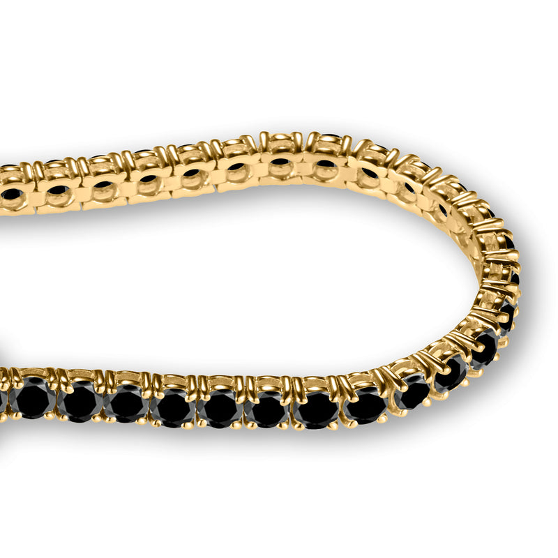 "RTS" 8ct Black Diamond Tennis Bracelet in 14ct Yellow Gold