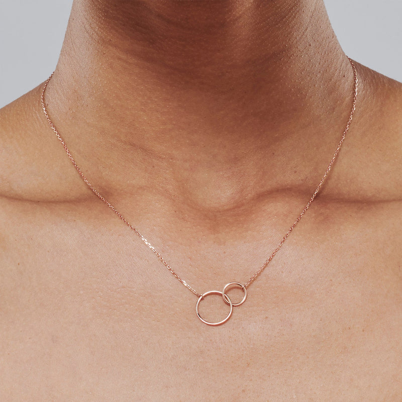 "RTS" Linked Halo Necklace 46cm Long in Rose Gold