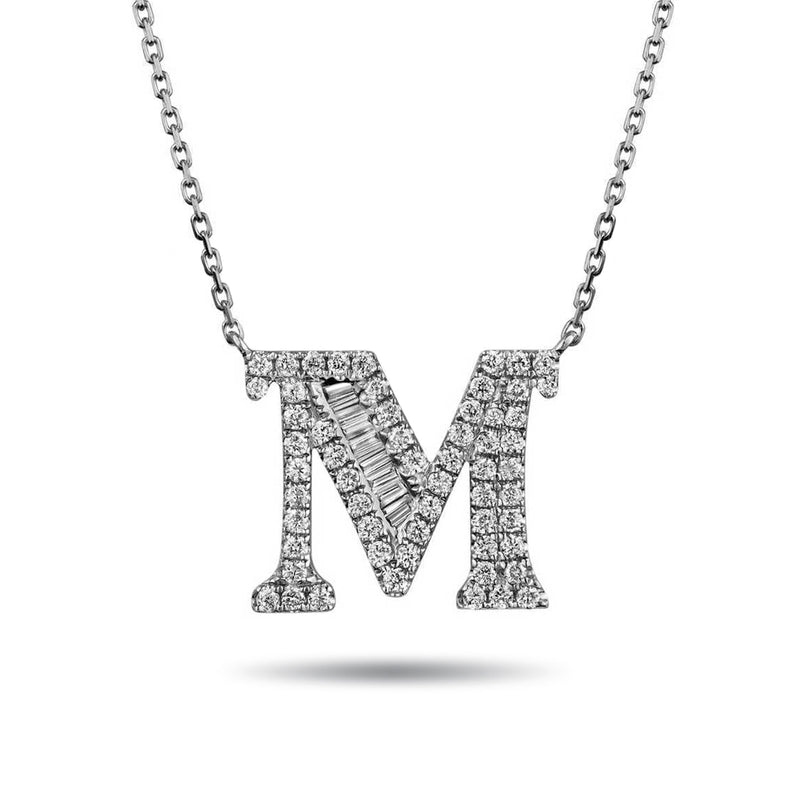 The Diamond Treasure Initial Necklace in Platinum