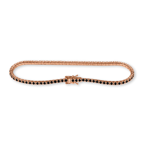 3.3ct Black Diamond Tennis Bracelet in 14ct Rose Gold