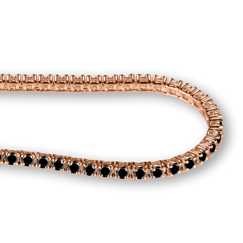 3.3ct Black Diamond Tennis Bracelet in 14ct Rose Gold