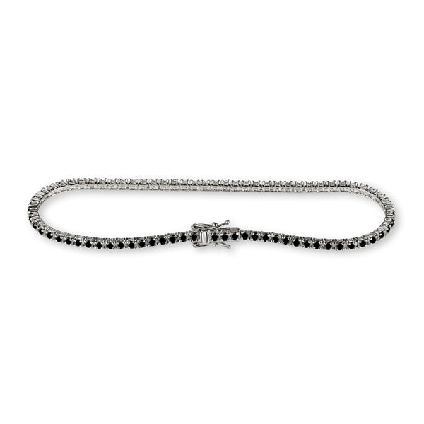 3.3ct Black Diamond Tennis Bracelet in 14ct White Gold