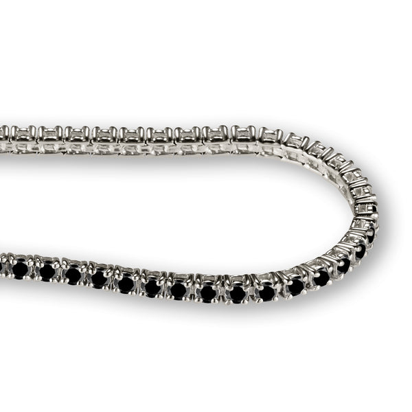 3.3ct Black Diamond Tennis Bracelet in 14ct White Gold