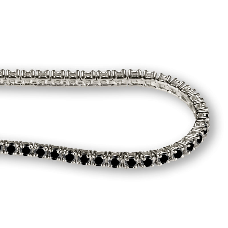 "RTS" 3.3ct Black Diamond Tennis Bracelet in 14ct White Gold