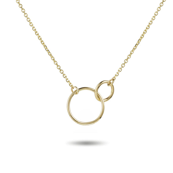 "RTS" 46cm Mini Linked Halo Necklace in Yellow Gold