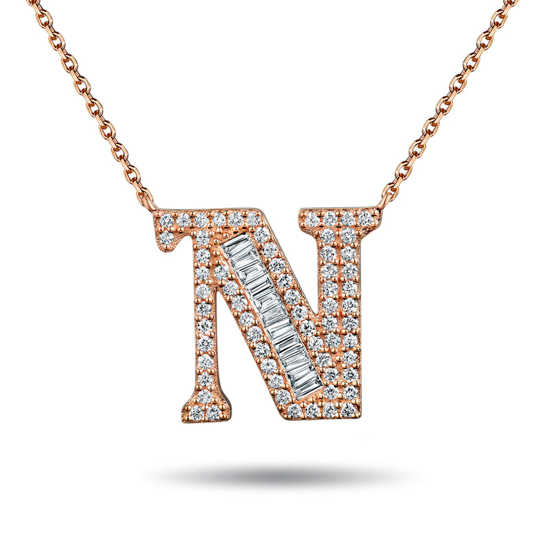 The Diamond Treasure Initial Necklace in 18ct Rose Gold