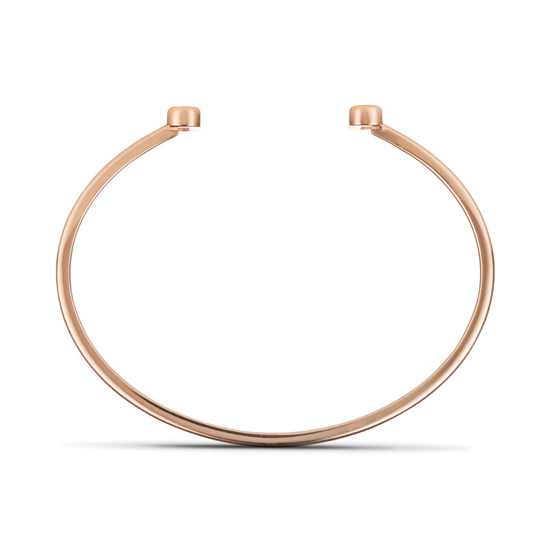 Sliding Diamond Open Cuff Bangle in Solid Rose Gold