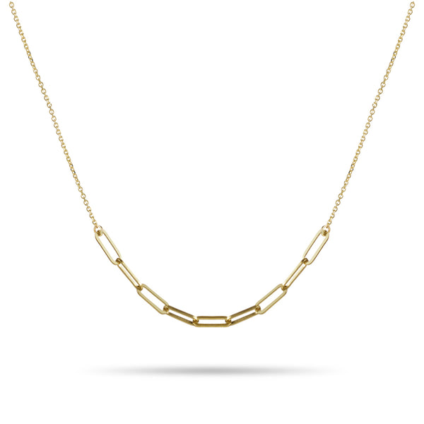 "RTS" Paperclip Smile 41cm Necklace in Yellow Gold