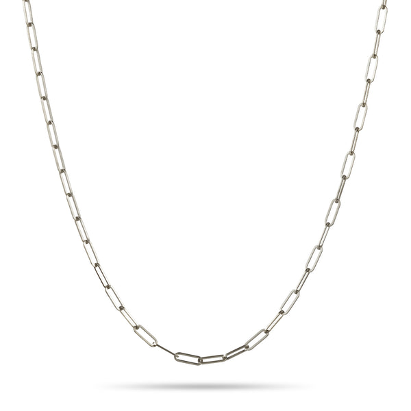 Paperclip Chain Necklace in Solid Platinum