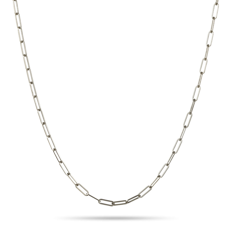 Paperclip Chain Necklace in Solid Platinum