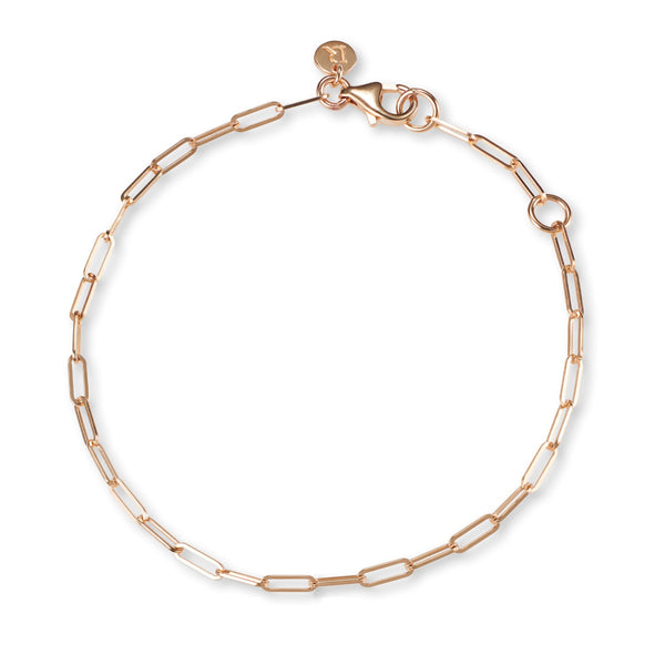 "RTS" Paperclip Link Bracelet in Rose Gold