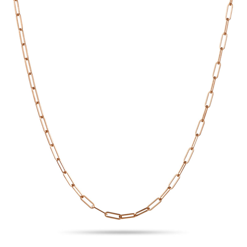 "RTS" Paperclip Link Necklace in Rose Gold